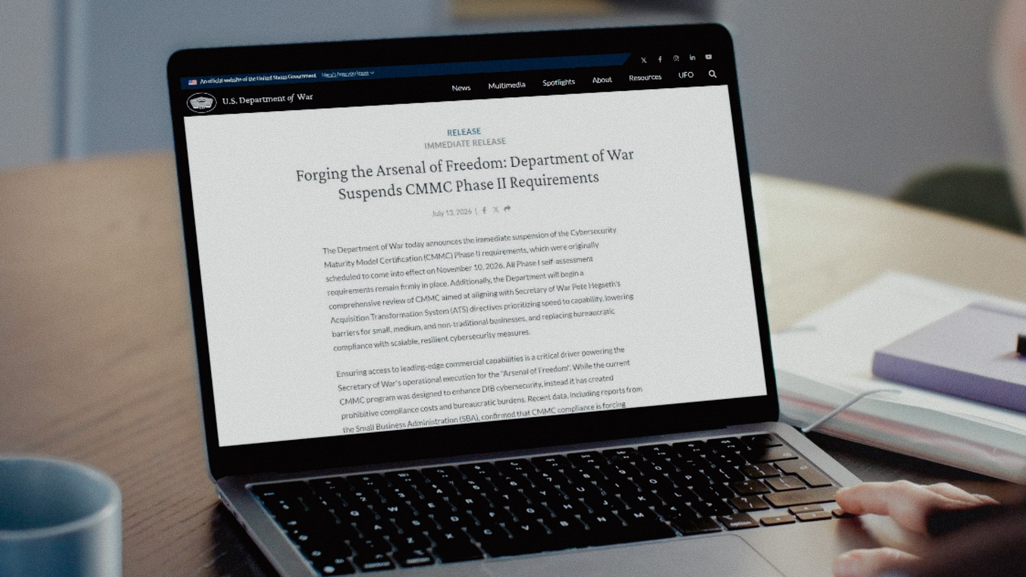 Featured image for “CMMC Update (July 14, 2026): What Defense Contractors Need to Know”